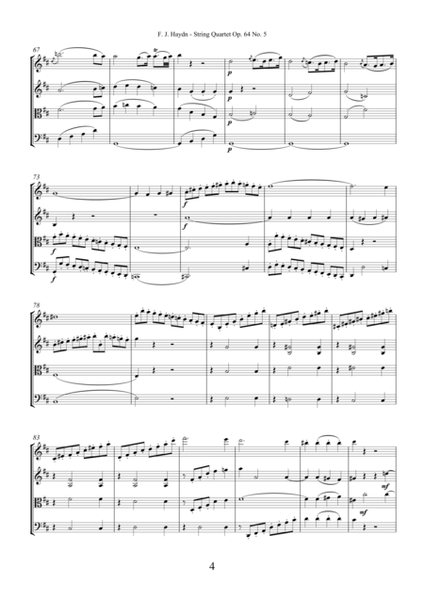 Haydn - String Quartet in D major Op.64 No.5 The Lark (full score)