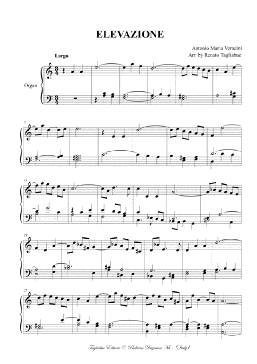 ELEVAZIONE - Veracini - For Organ Organ Solo scores gallery preview page 2