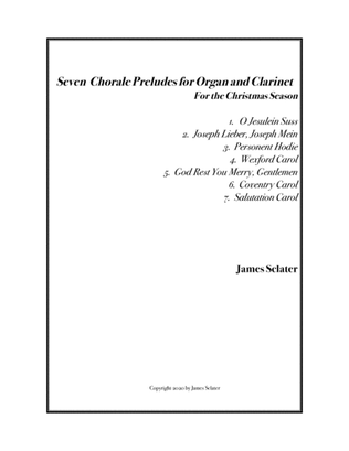 Book cover for Seven Chorale Preludes for organ and clarinet for the Christmas season