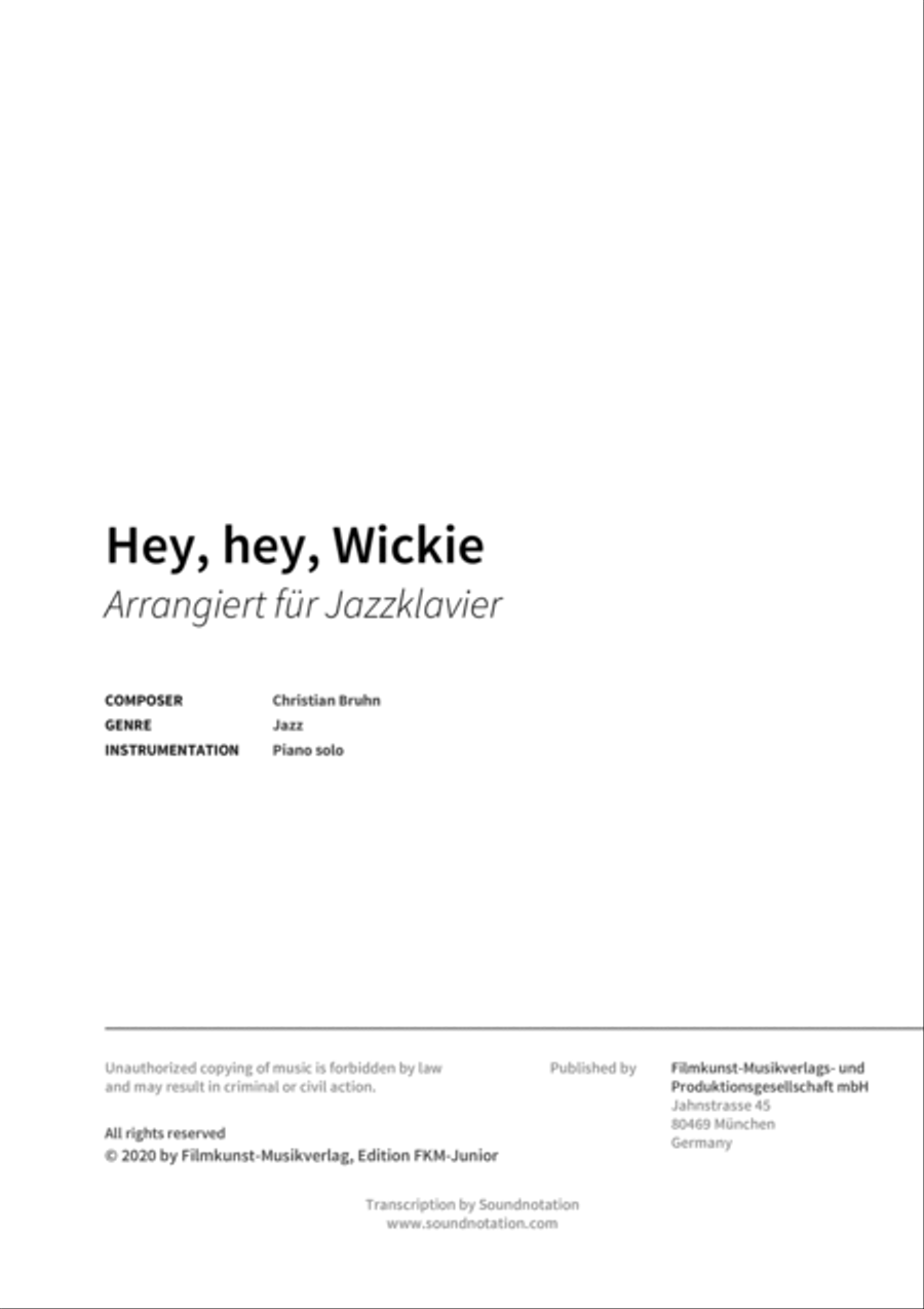 Hey, hey, Wickie Piano scores gallery preview page 2