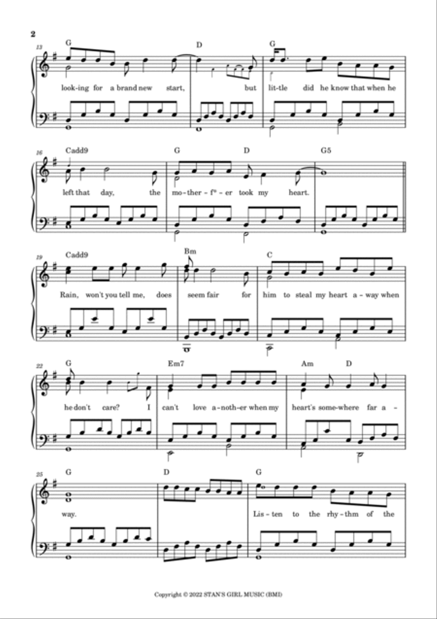 Rhythm Of The Rain Piano Solo scores gallery preview page 2