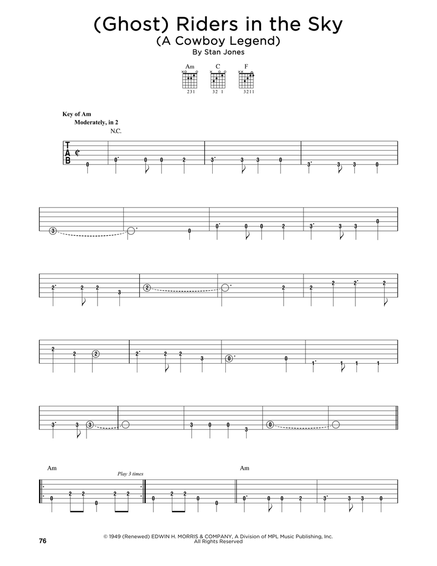 (Ghost) Riders In The Sky (A Cowboy Legend) Electric Guitar scores gallery preview page 1