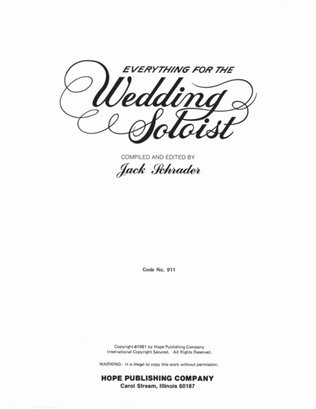Everything for the Wedding Soloist-Digital Download