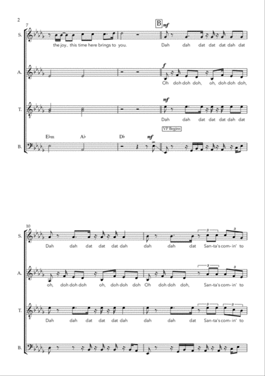 Santa's Coming For Us 4-Part scores gallery preview page 2
