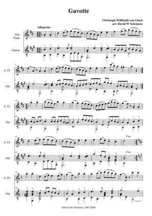 Gavotte in A major for alto flute and guitar