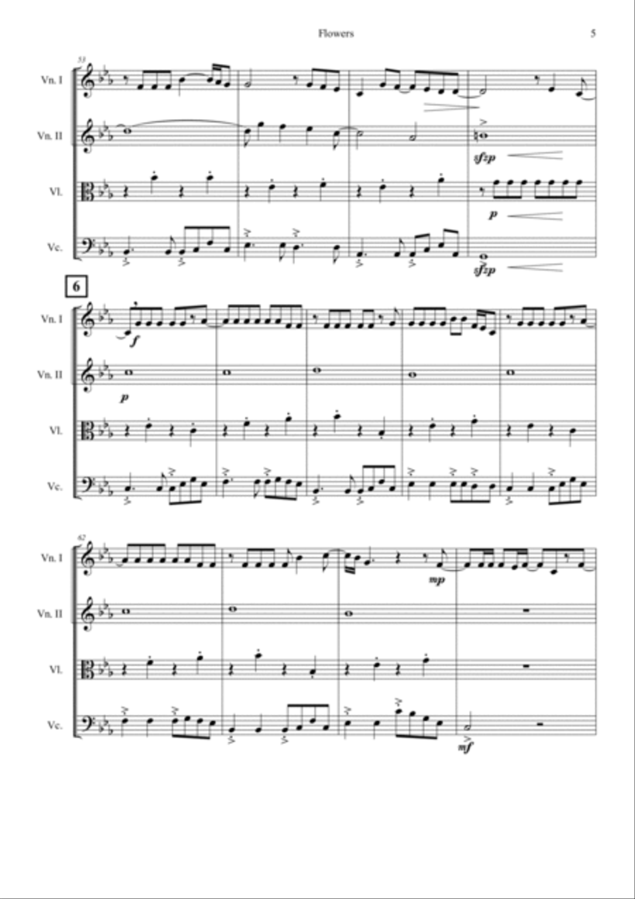 Flowers String Quartet scores gallery preview page 5