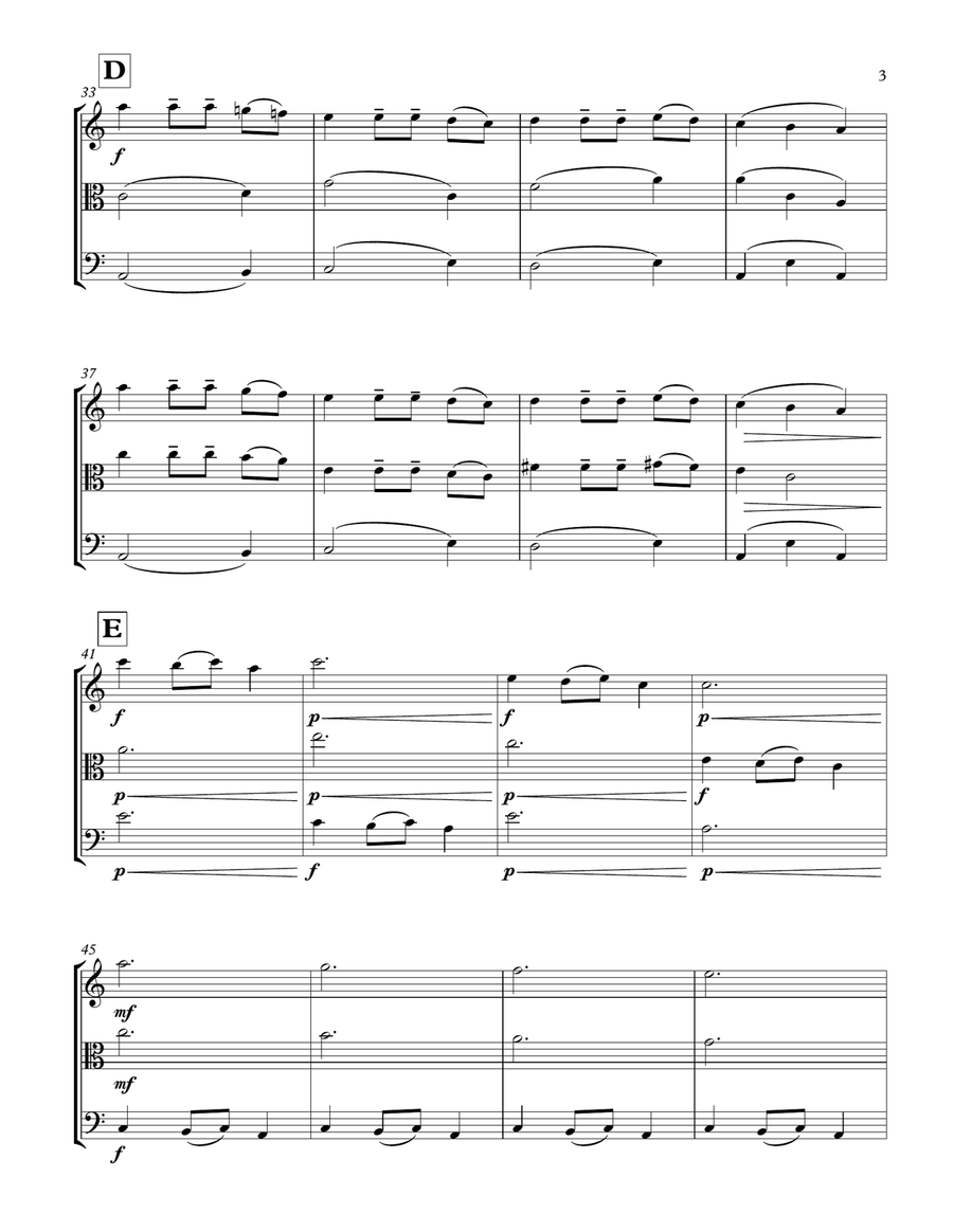 Carol Of The Bells Violin Viola Cello Trio String Trio scores gallery preview page 3