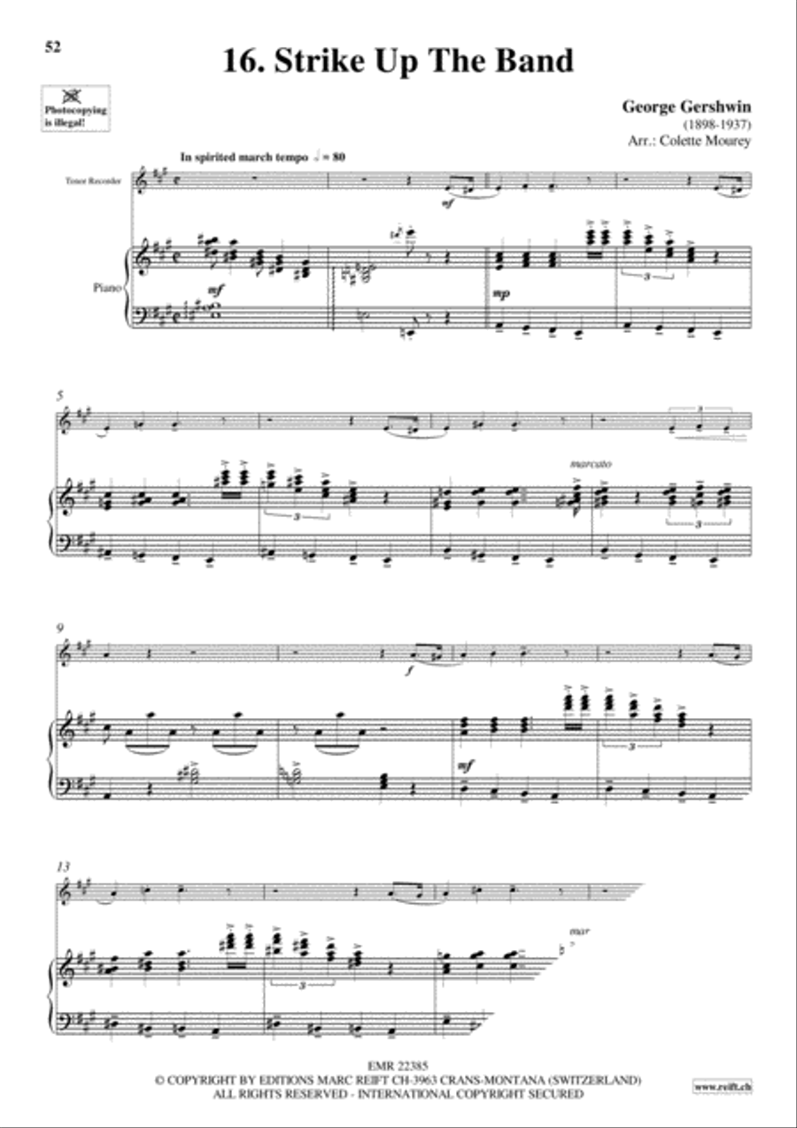 Gershwin 20 Greatest Hits Tenor Recorder scores gallery preview page 18