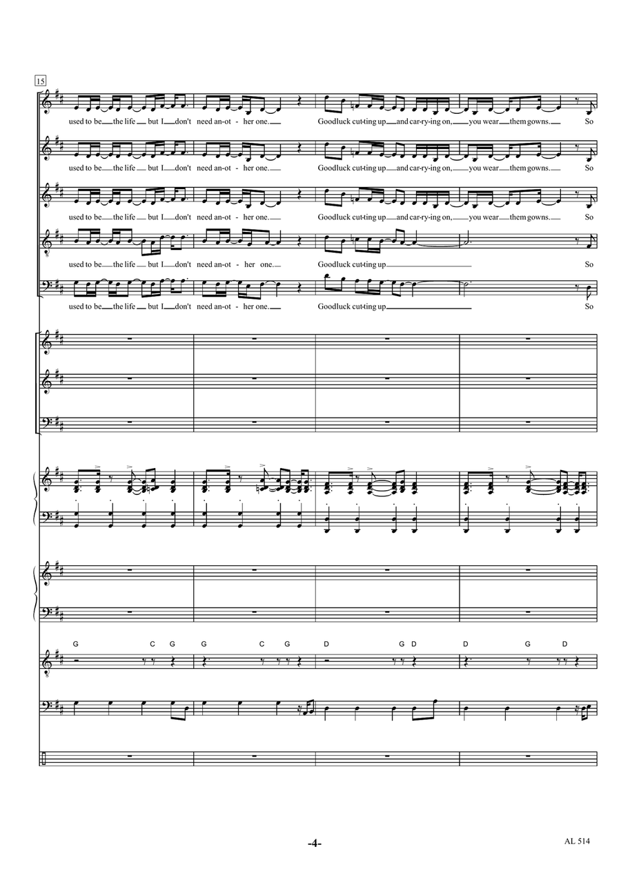 I Don't Feel Like Dancin' Divisi scores gallery preview page 4