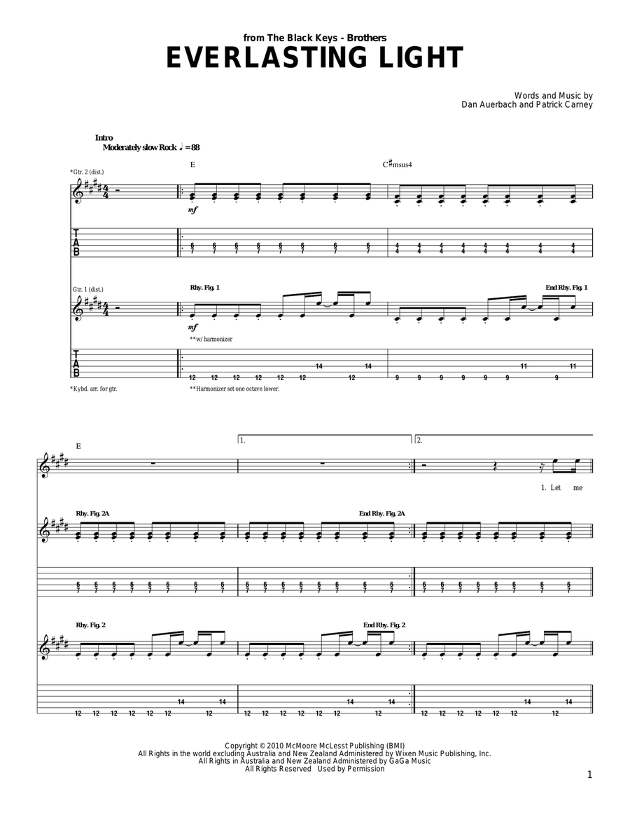 Everlasting Light Acoustic Guitar scores gallery preview page 1