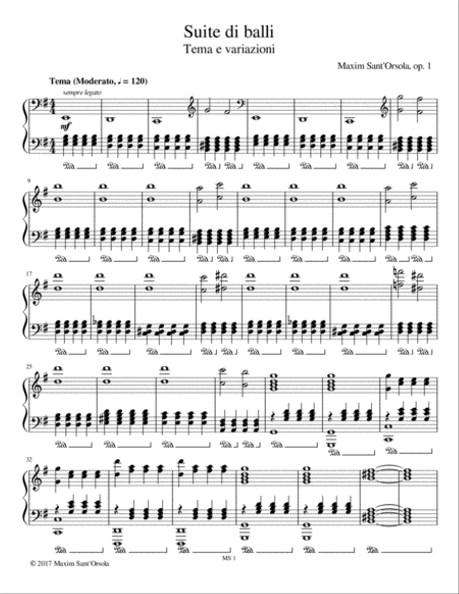 Suite di balli Piano Solo scores gallery preview page 1