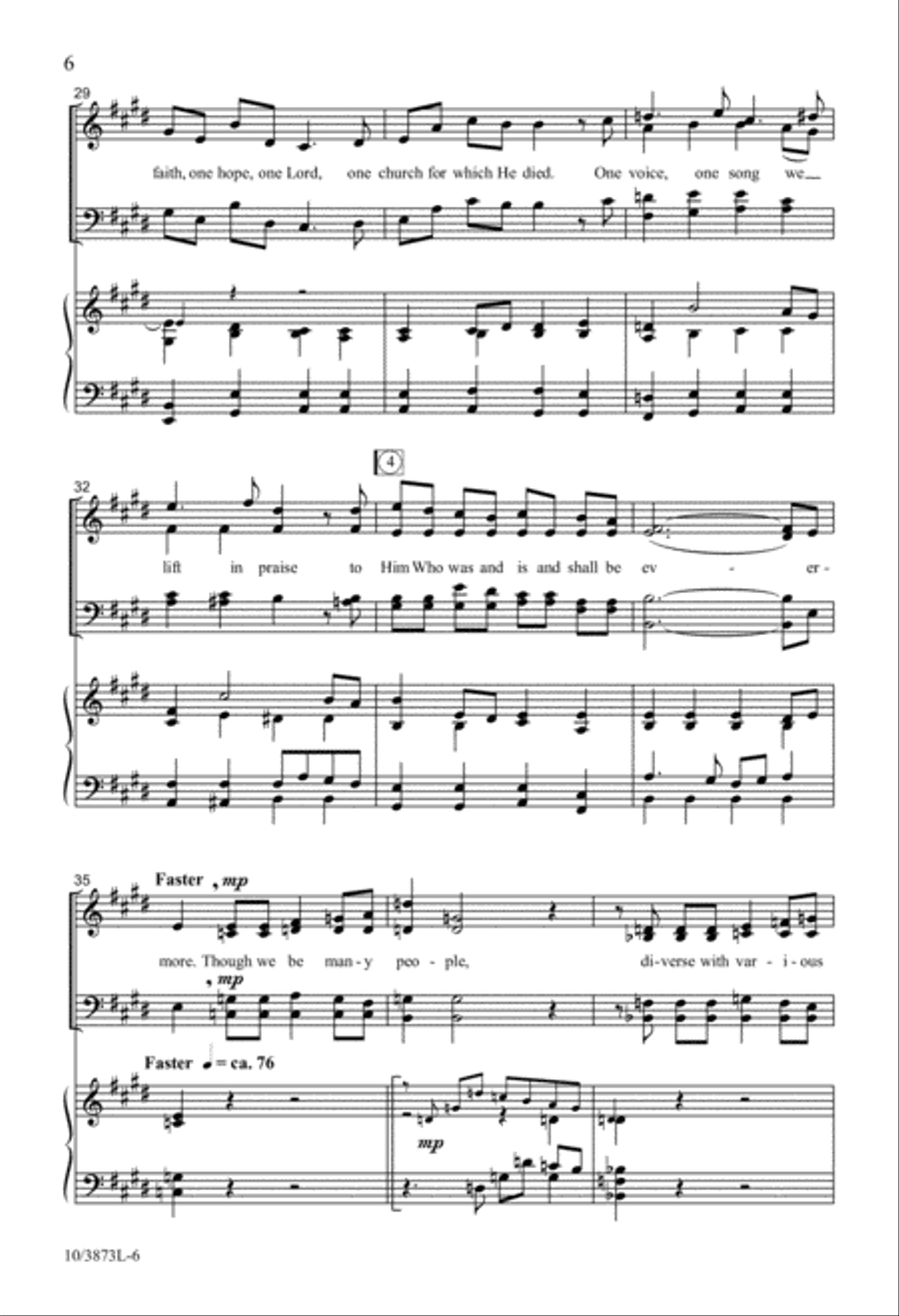 One Faith, One Hope, One Lord 4-Part scores gallery preview page 5