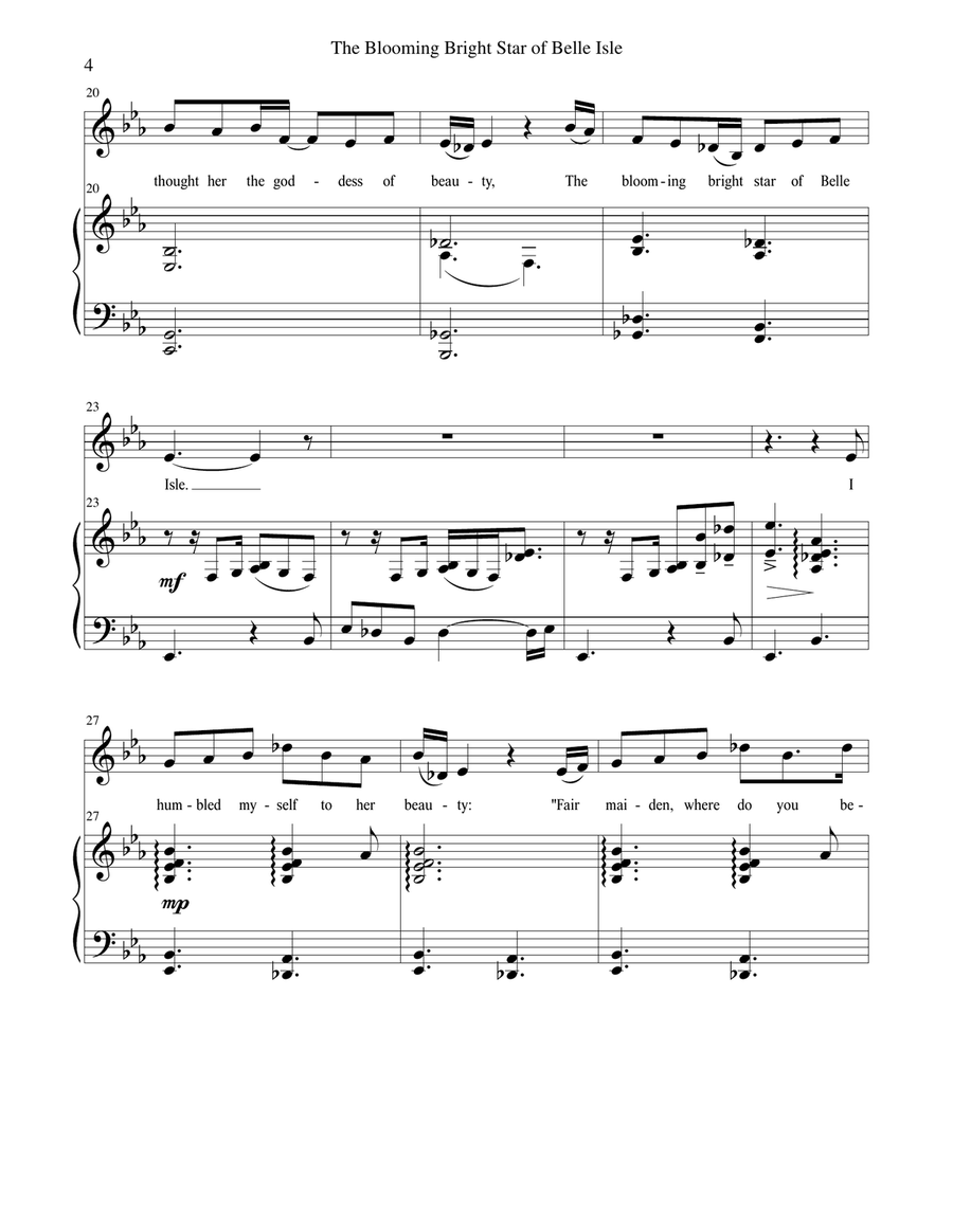 Blooming Bright Star of Belle Isle Voice scores gallery preview page 3