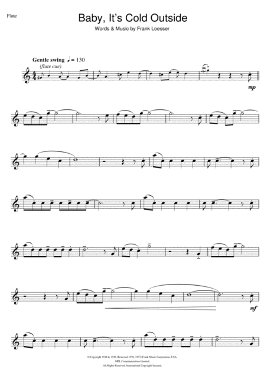 Baby, It's Cold Outside Flute Solo scores gallery preview page 1