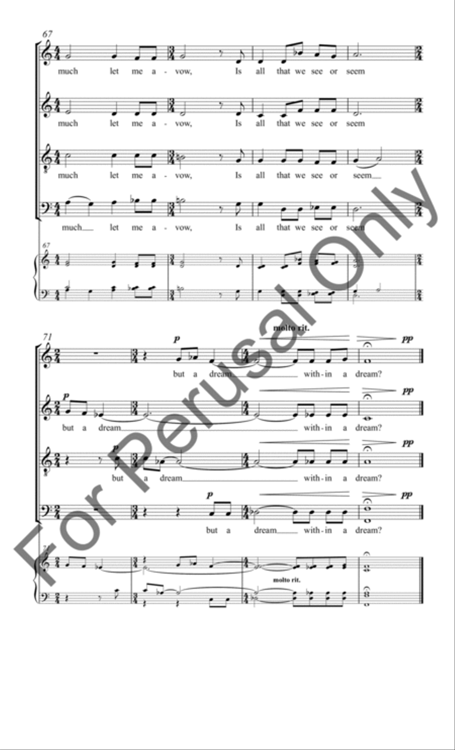 A Dream Within a Dream 4-Part scores gallery preview page 11