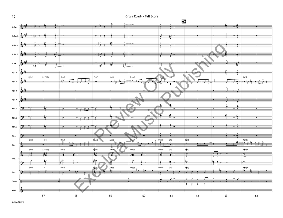 Cross Roads (Score) Jazz Ensemble scores gallery preview page 9