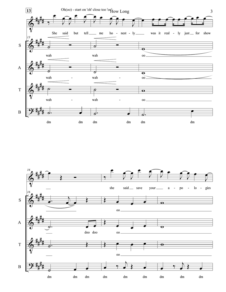 How Long 4-Part scores gallery preview page 3
