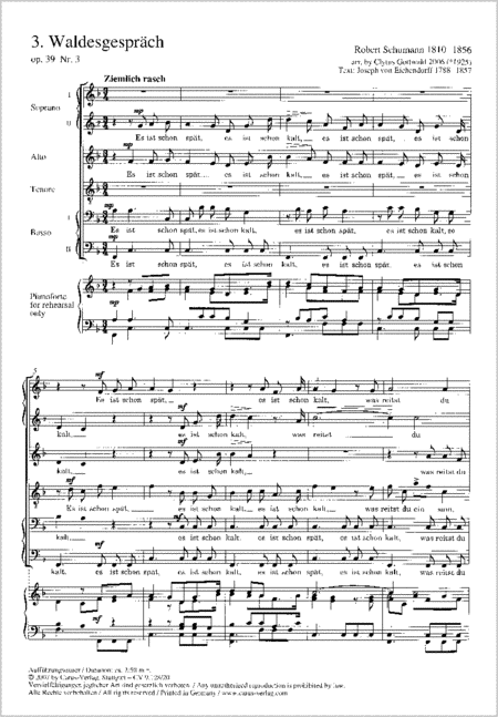 Schumann/Gottwald: Mondnacht; Waldesgesprach