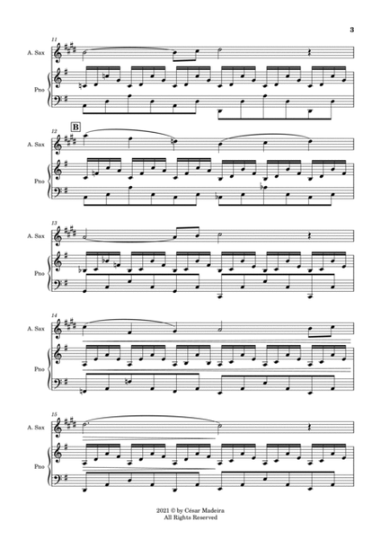 The Swan (Le Cygne) by Saint-Saens - Alto Sax and Piano (Full Score and Parts) image number null