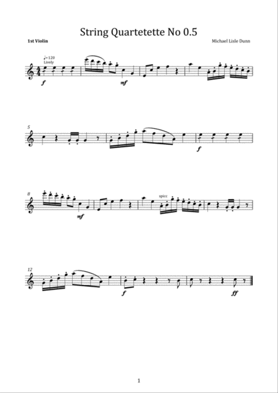 String Quartetette No. 0.5 String Quartet scores gallery preview page 1