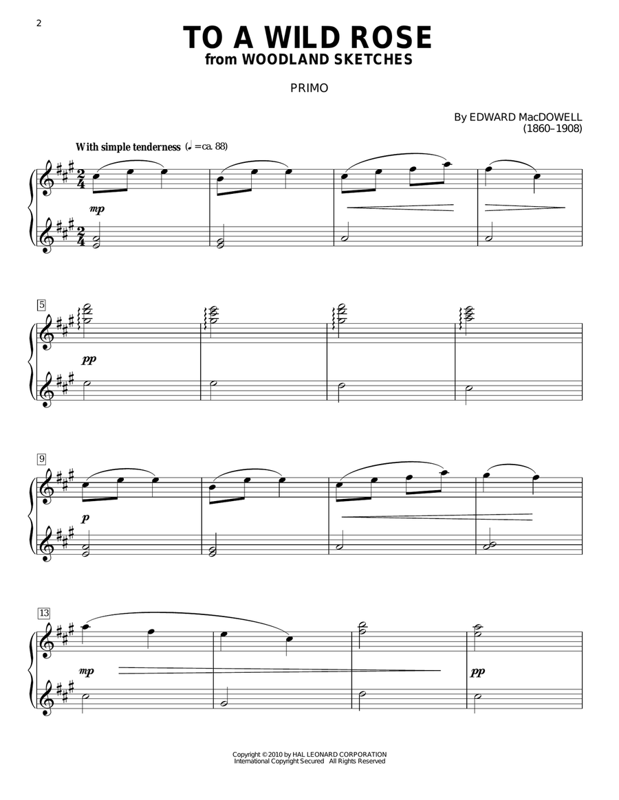 To A Wild Rose To A Wild Rose Piano Duet scores gallery preview page 2