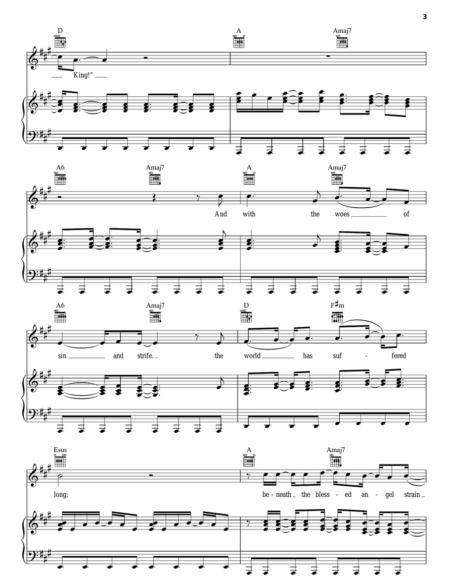 It Came Upon A Midnight Clear Piano, Vocal, Guitar scores gallery preview page 3