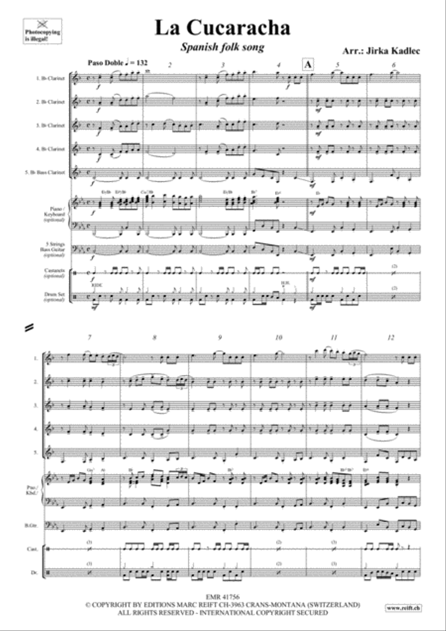 La Cucaracha Clarinet scores gallery preview page 3