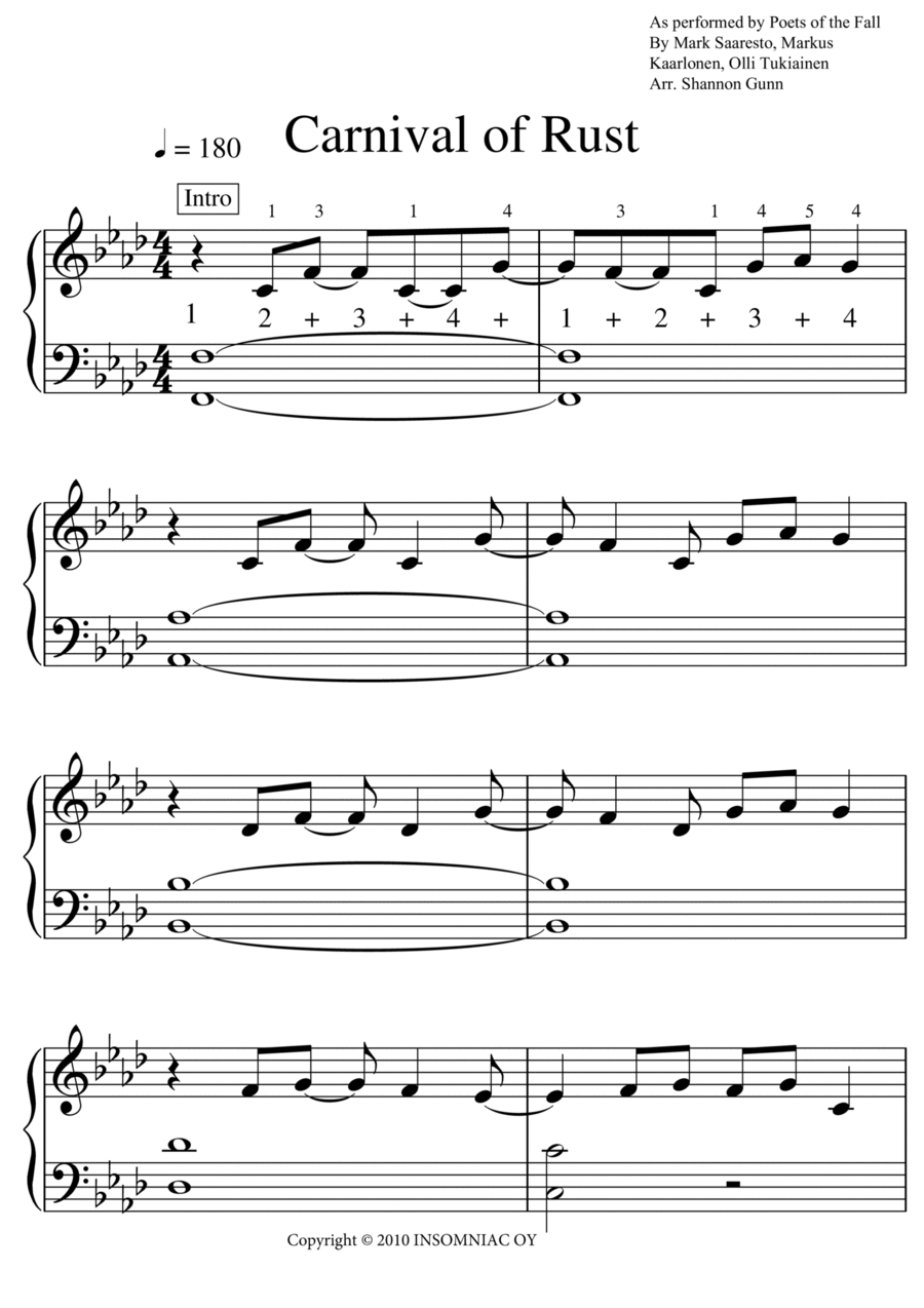 Carnival Of Rust Piano Solo Digital Sheet Music Sheet Music Plus