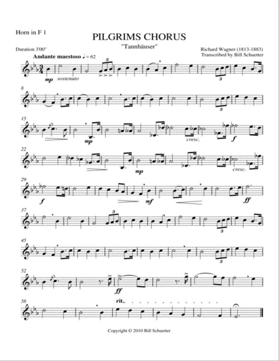 Pilgrims' Chorus from Tannhauser image number null