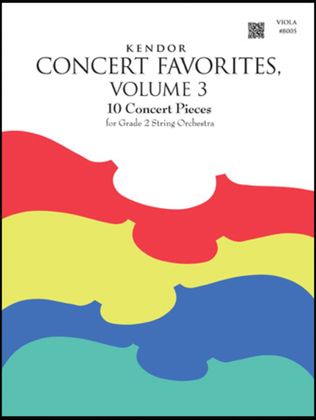Book cover for Kendor Concert Favorites, Volume 3 - Viola