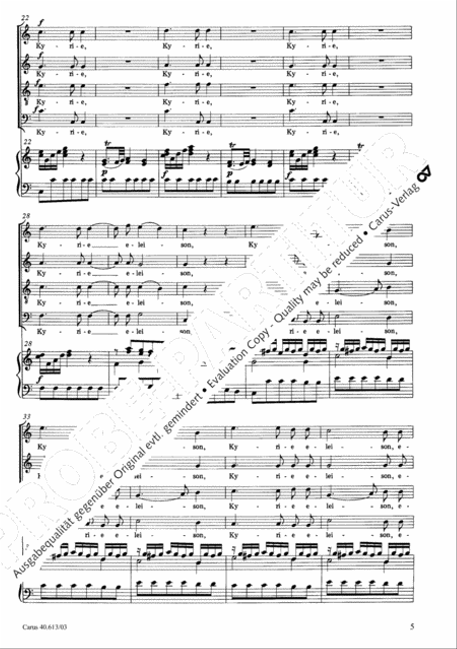 Mass in C (Missa in C) 4-Part scores gallery preview page 6