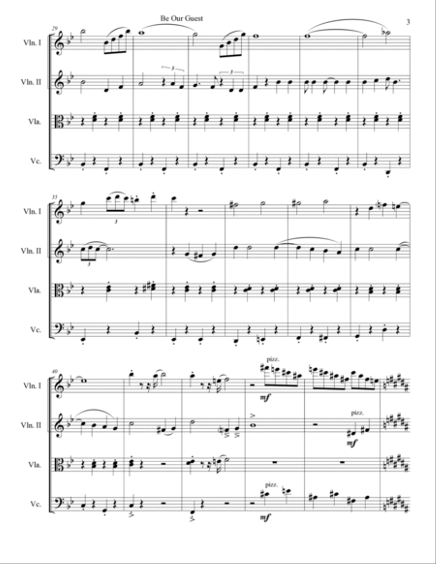 Be Our Guest Be Our Guest String Quartet scores gallery preview page 3