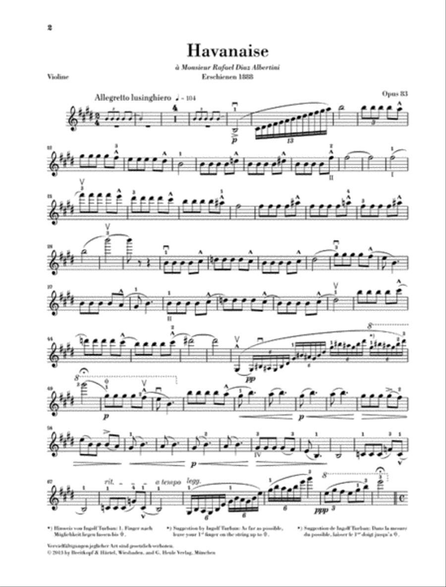 Havanaise, Op. 83 Violin Solo scores gallery preview page 3