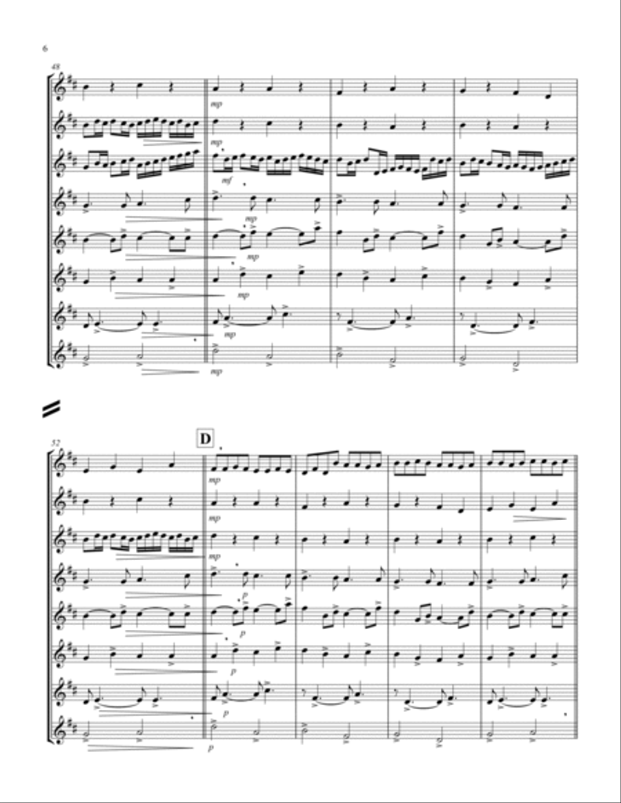 Canon in D (Pachelbel) (D) (Oboe Octet) Woodwind Ensemble scores gallery preview page 6