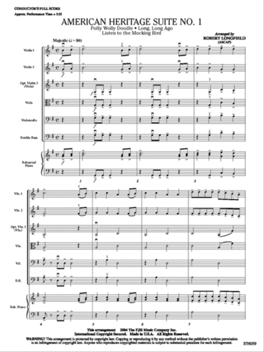 American Heritage Suite No. 1 String Orchestra scores gallery preview page 2
