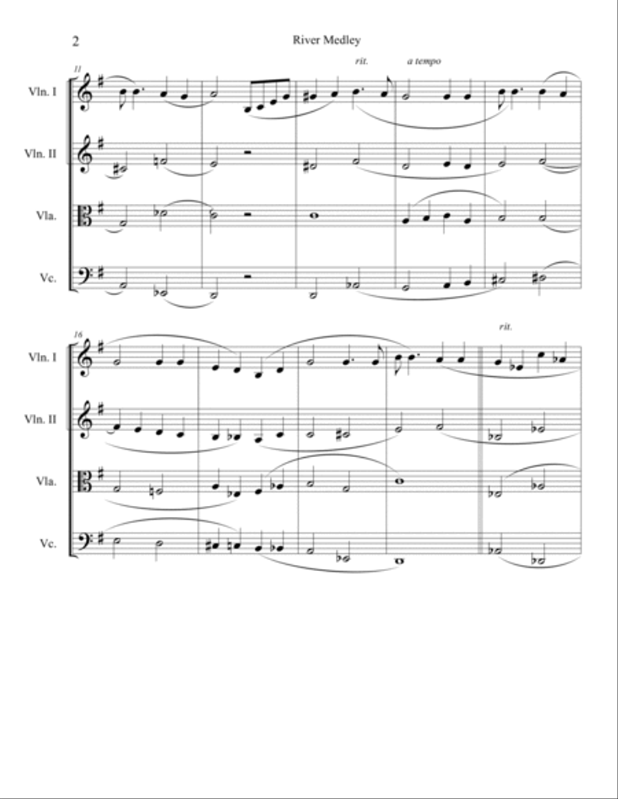 River Medley for String Quartet String Quartet scores gallery preview page 2