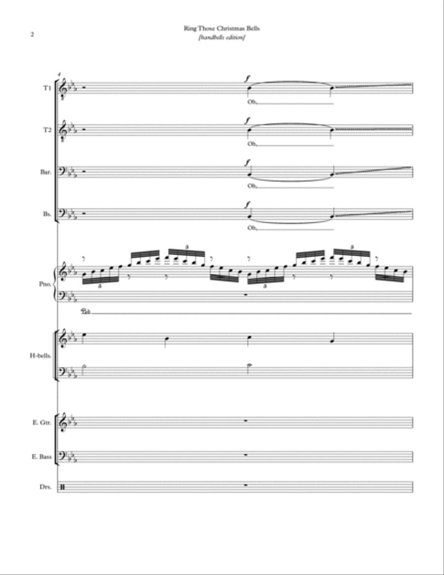Ring Those Christmas Bells Handbell Choir scores gallery preview page 2