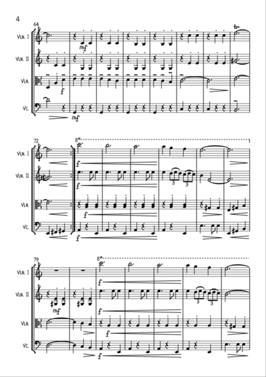 Delilah String Quartet scores gallery preview page 4