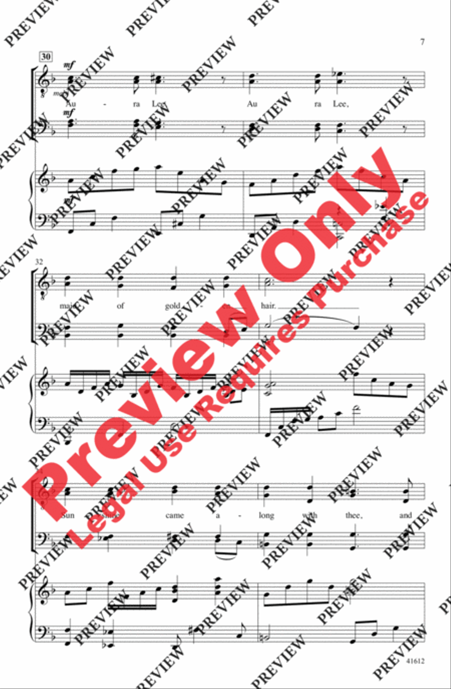 Aura Lee Men's Choir scores gallery preview page 6