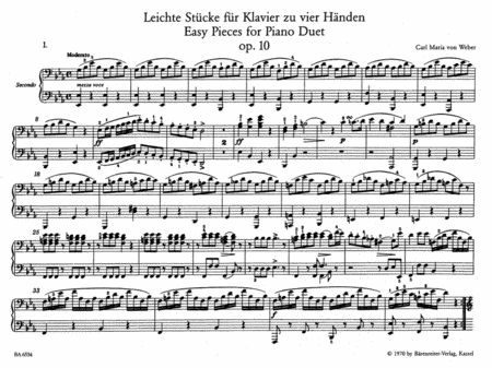 Leichte Stuecke for Piano (four hands) op. 10