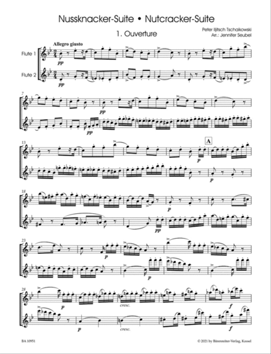 Nutcracker Suite for two Flutes Flute Duet scores gallery preview page 2