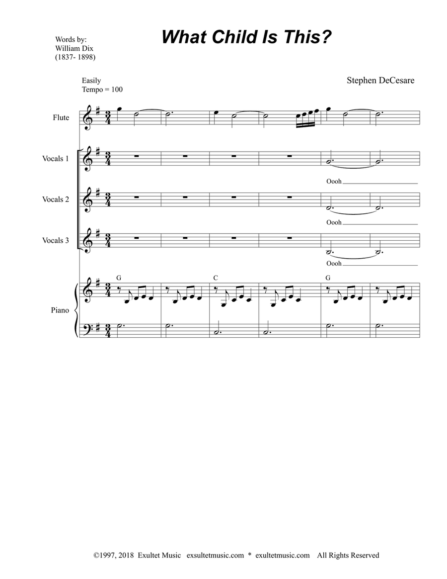 What Child Is This? (3-part children's choir) SSA scores gallery preview page 1