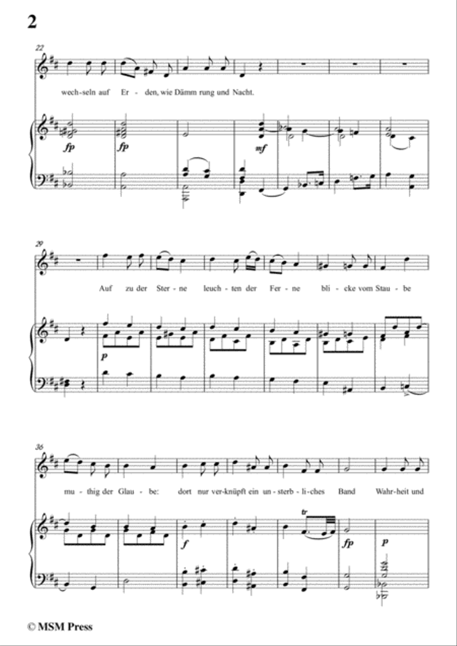 Schubert-Lebenslied,in D Major,for Voice&Piano Voice scores gallery preview page 4