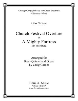 Book cover for Church Festival Overture on "A Mighty Fortress" (for Brass Quintet and Organ)