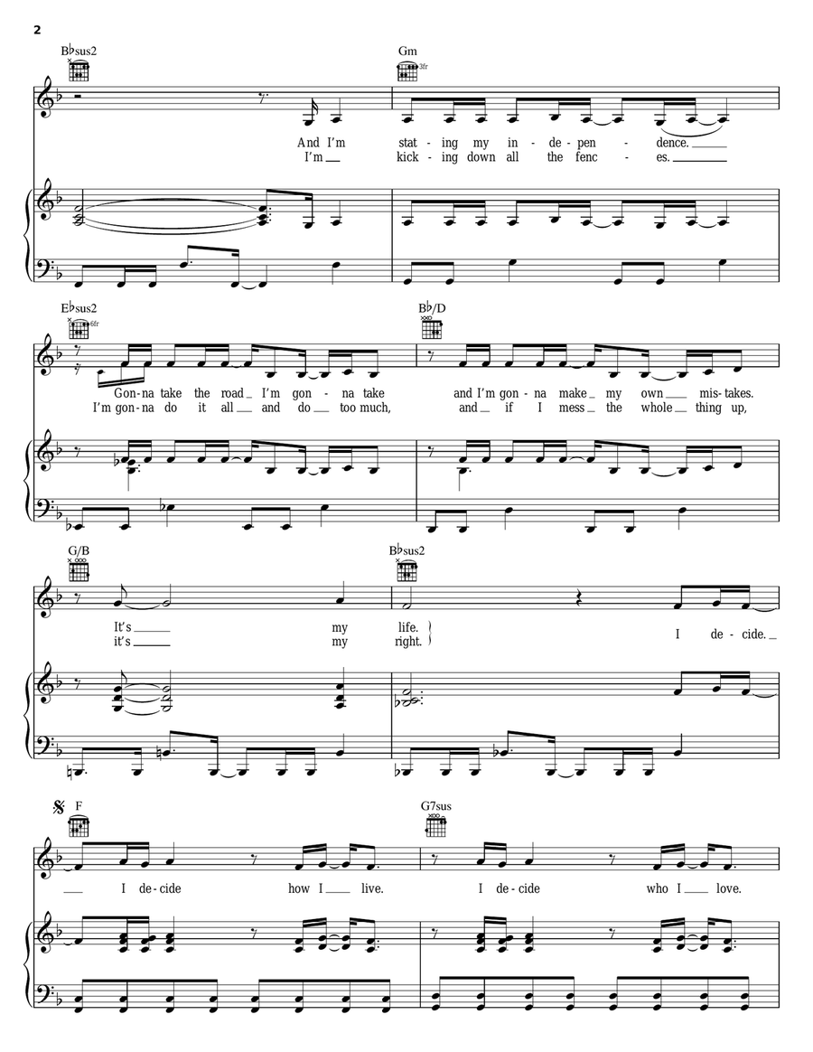 I Decide Piano, Vocal, Guitar scores gallery preview page 2