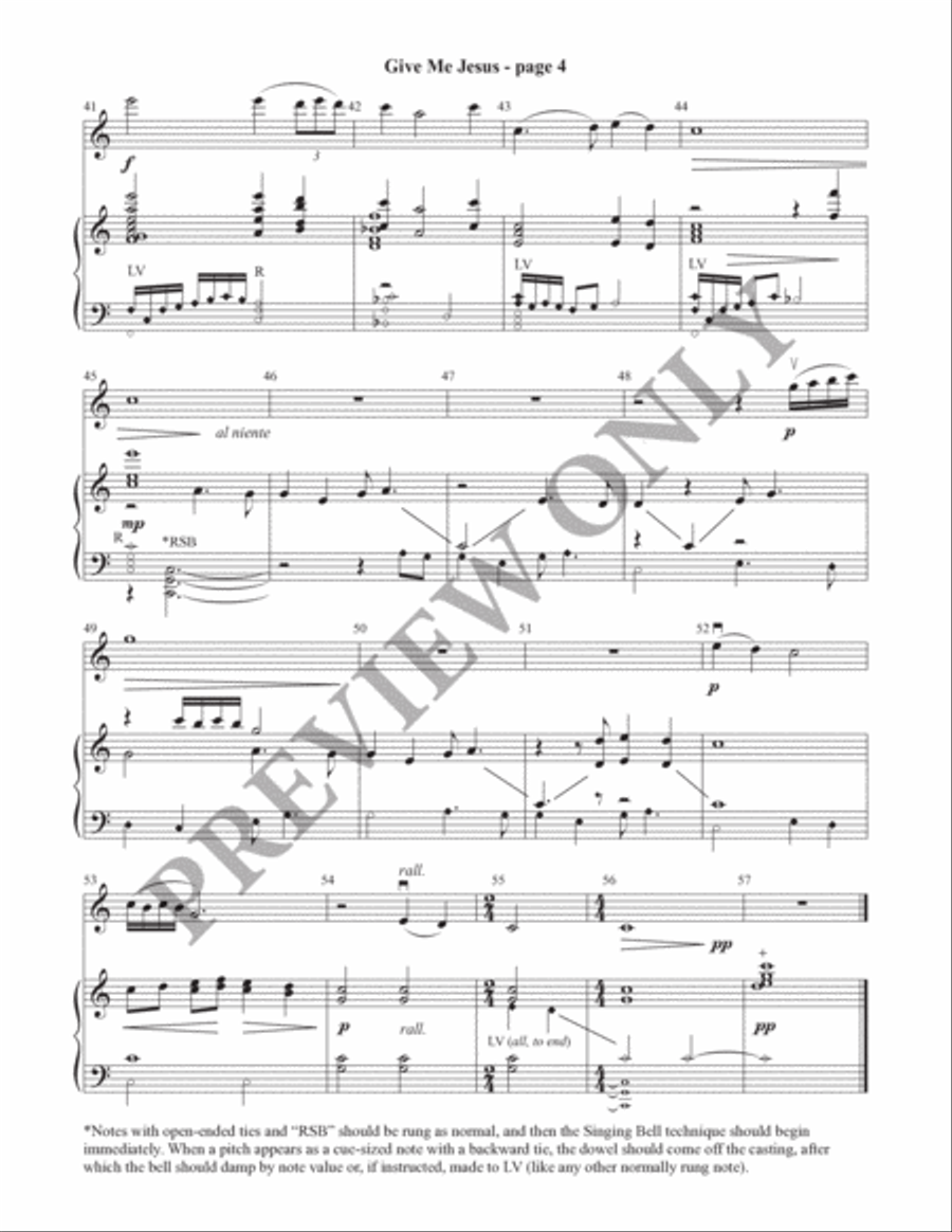 Give Me Jesus (Handbell Part) Handbell Choir scores gallery preview page 5