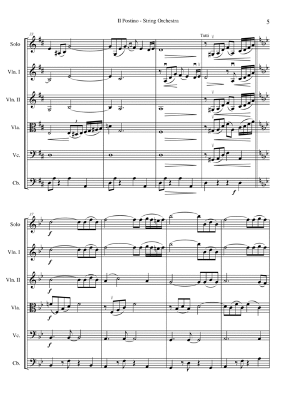 Il Postino (the Postman) String Quintet scores gallery preview page 5