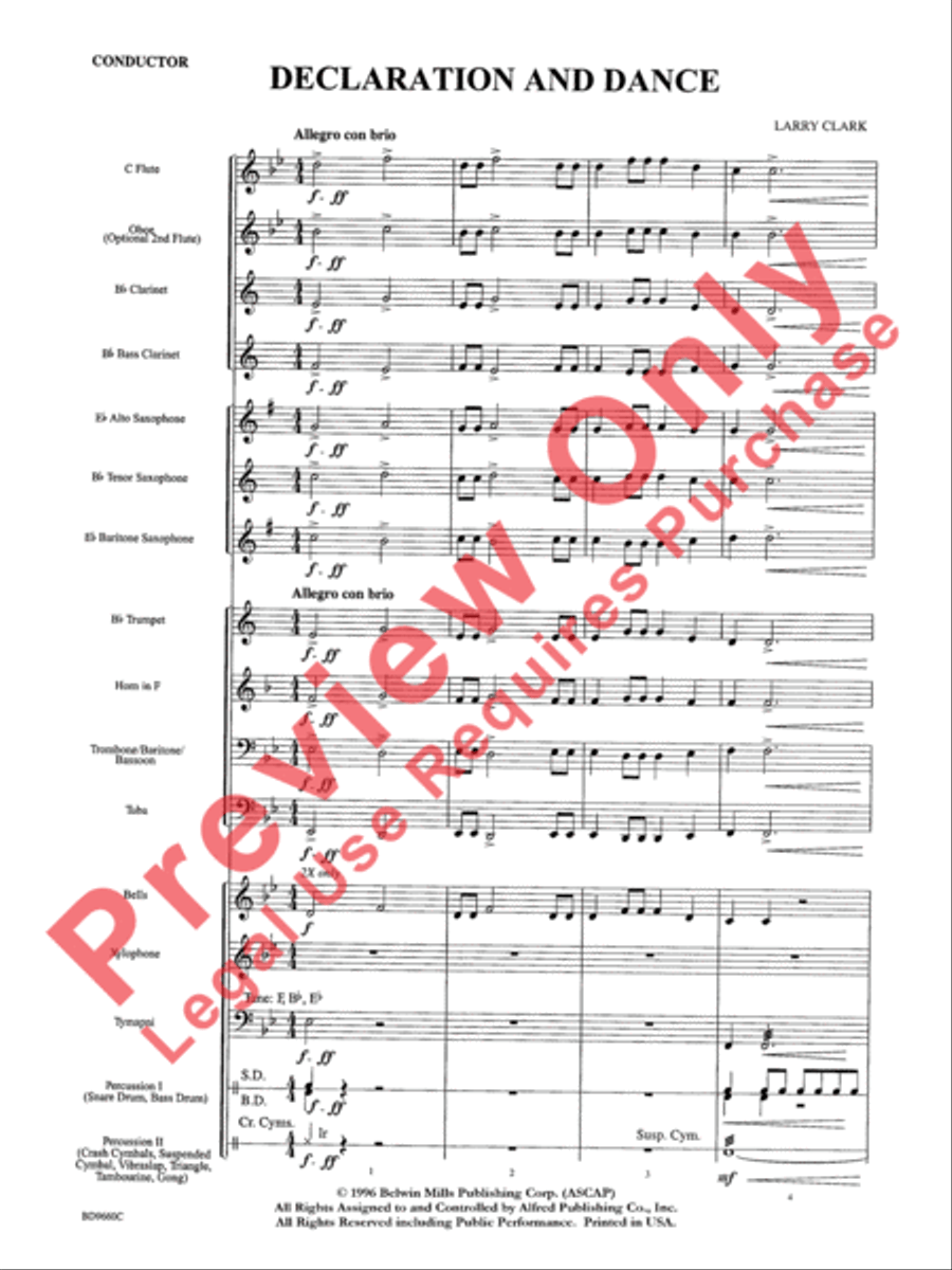 Declaration and Dance Concert Band scores gallery preview page 3