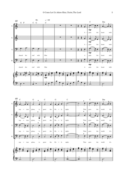 O Come Let Us Adore Him, Christ the Lord (Venite Adoremus Dominum) (Medley) - SATB and Piano image number null