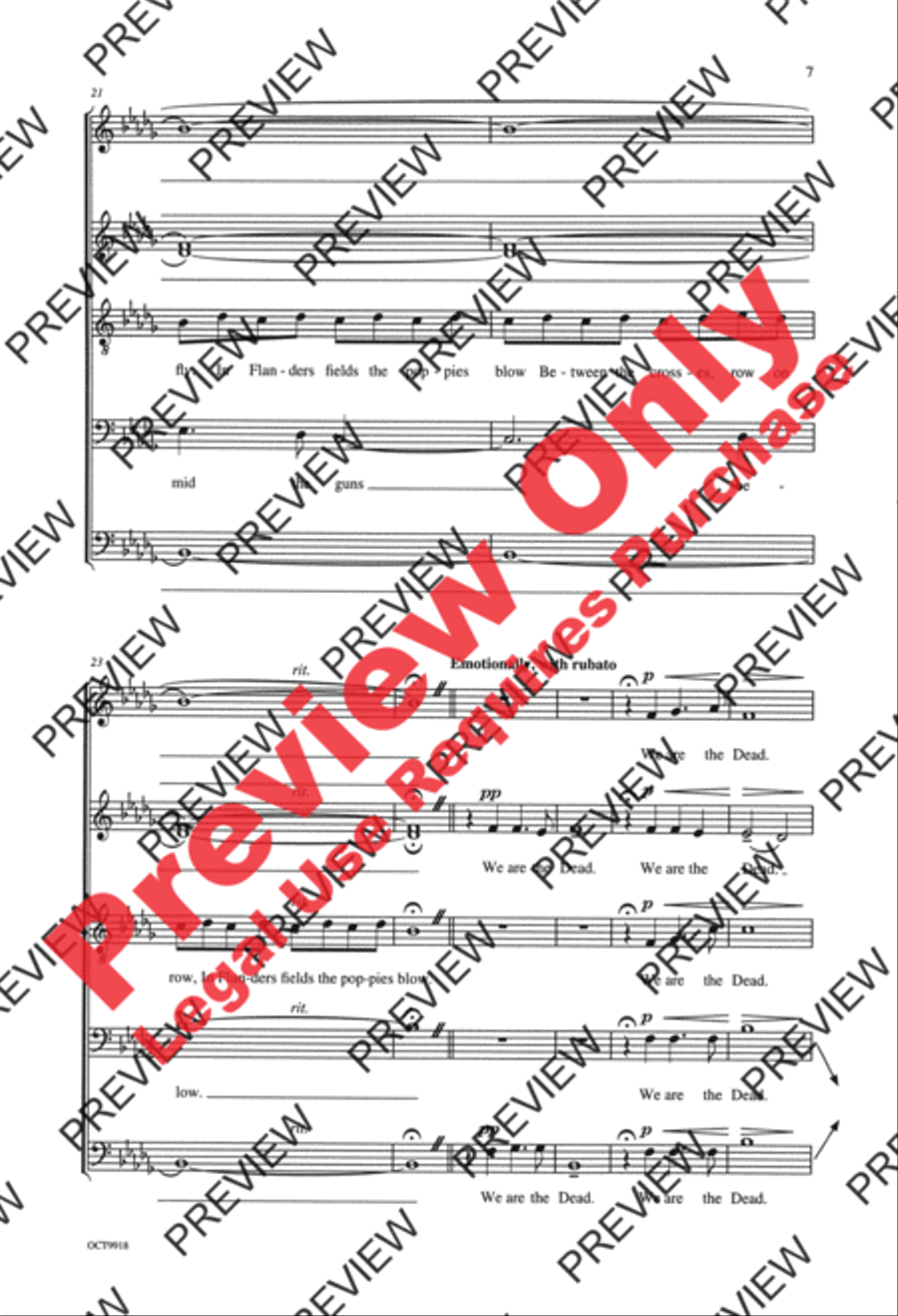 Flanders Fields 4-Part scores gallery preview page 7